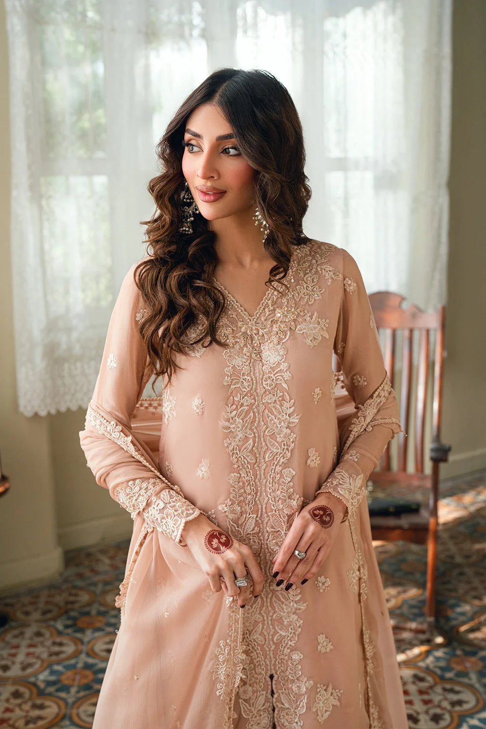 Azure - Embroidered Embellished Chiffon
